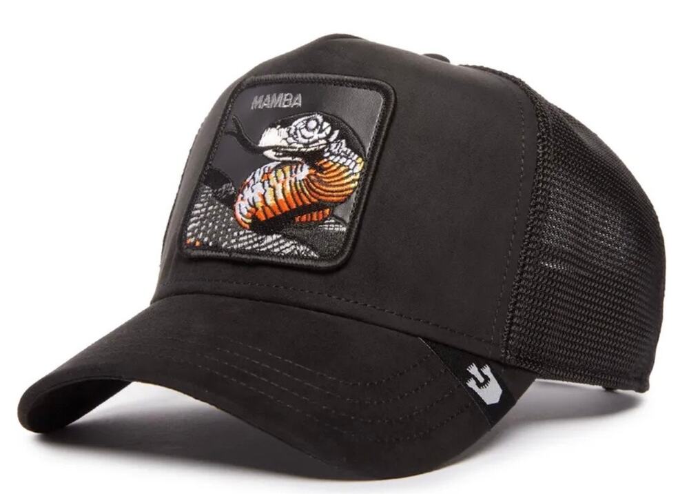 Goorin Bros. Limited Edition Snake Suede Black Mamba The Farm Trucker Hat, NWT